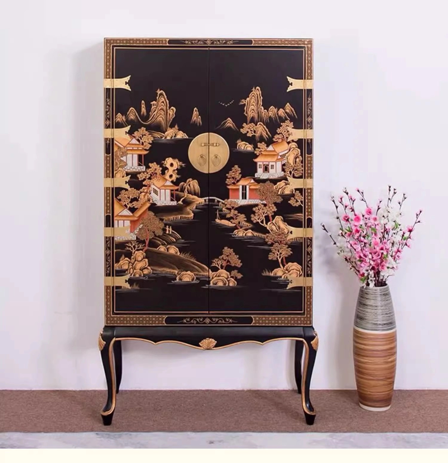 New Classical Chinese Hand-painted Wardrobe Nouvelle armoire classique chinoise peinte à la main