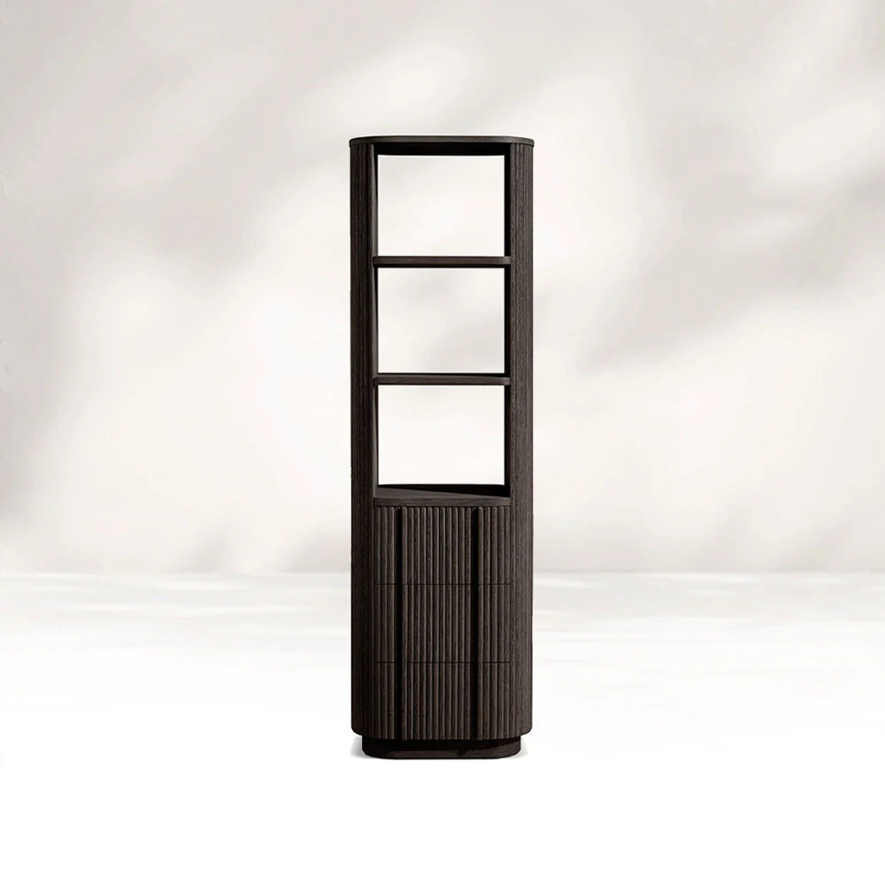 Étagère de rangement unique en bois léger à grain naturel