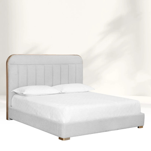 Lit rembourré gris clair moderne