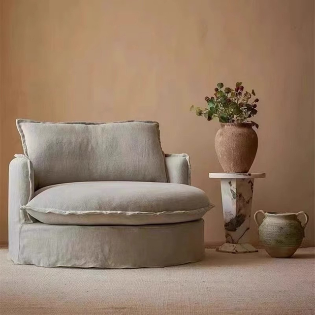 Sofa unique rond détachable et lavable