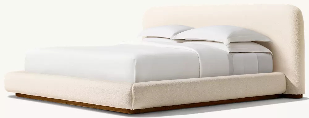 Lit de panneau prolongé en tissu