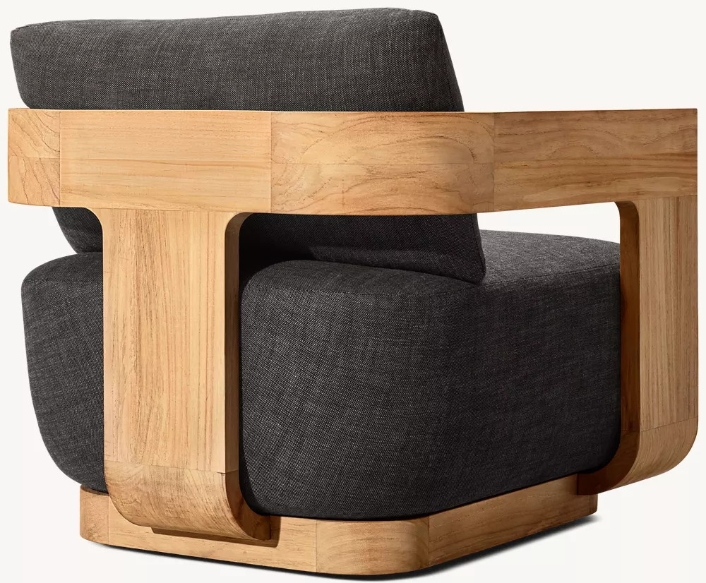 Chaise d'extérieur pour une personne en teck naturel