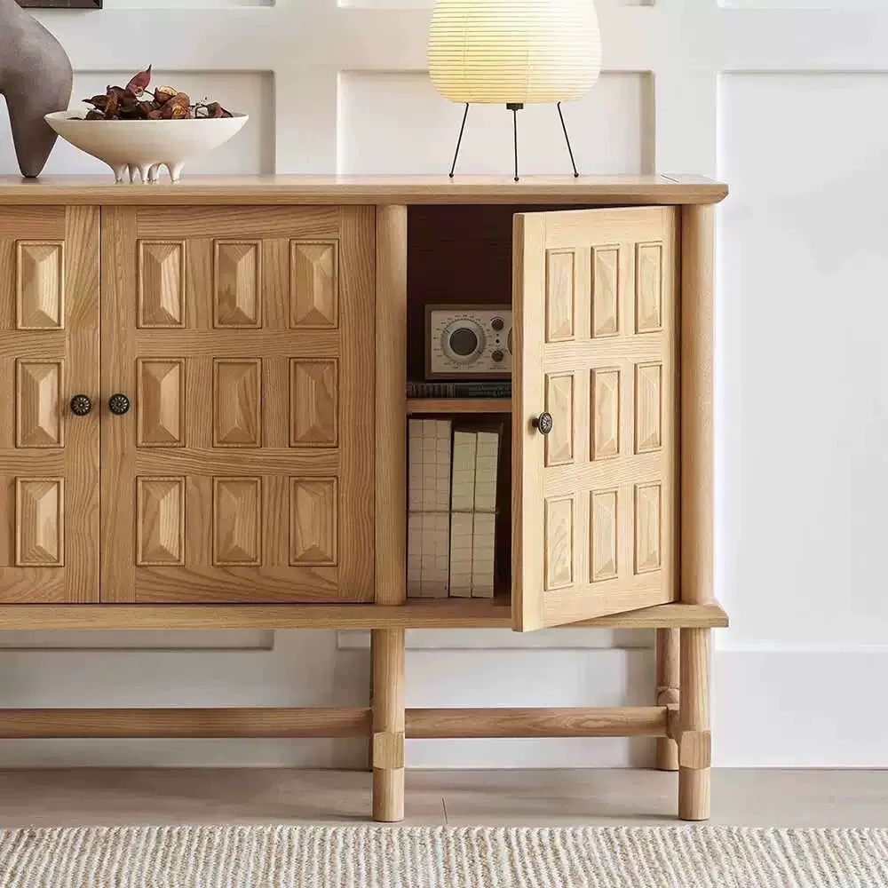 Organisateur de couloir en bois en chêne blanc