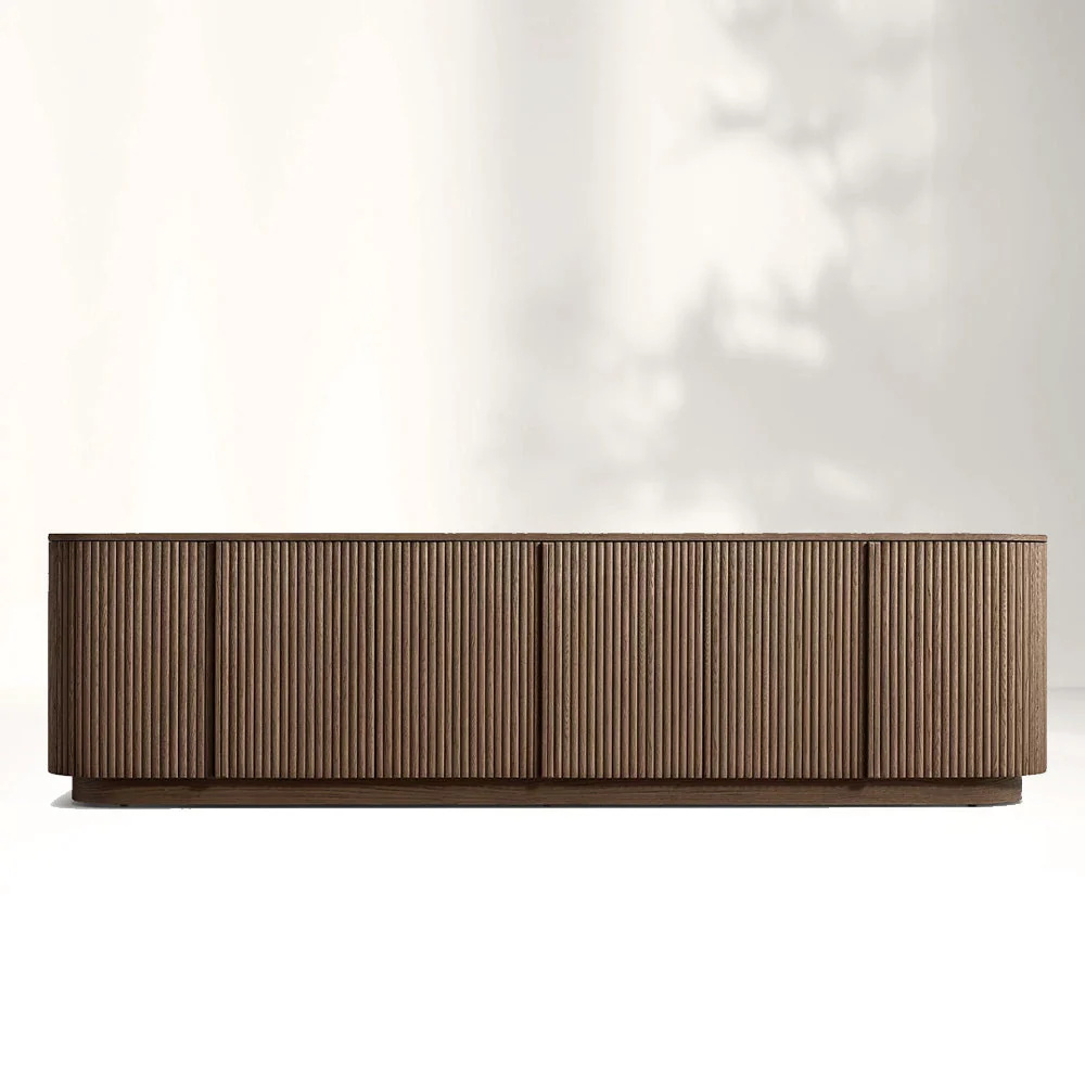 Salon américain en bois massif en chêne blanc armoire à télévision