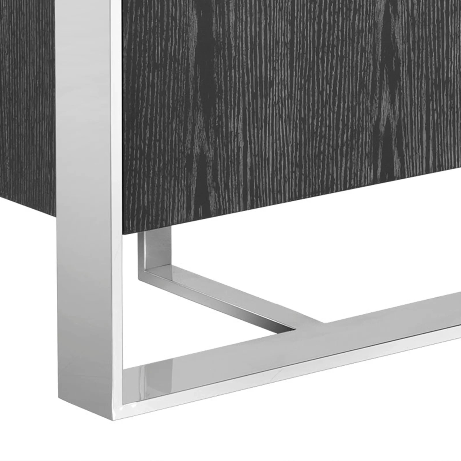 Buffet moderne en bois massif &agrave; monture en m&eacute;tal