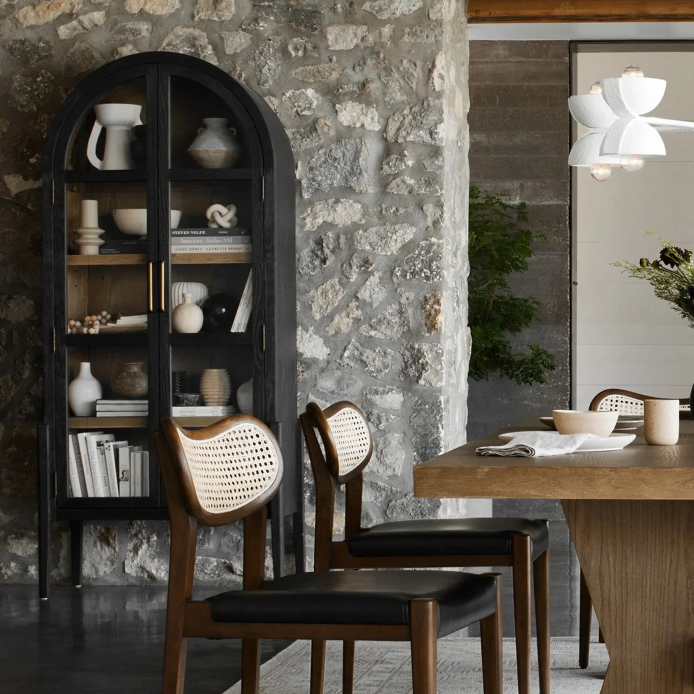 Oak Arch - Top Verre - Bibliothèque de porte