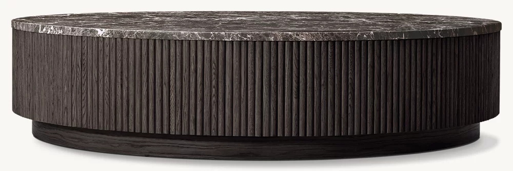 Table basse rond du socle en pierre