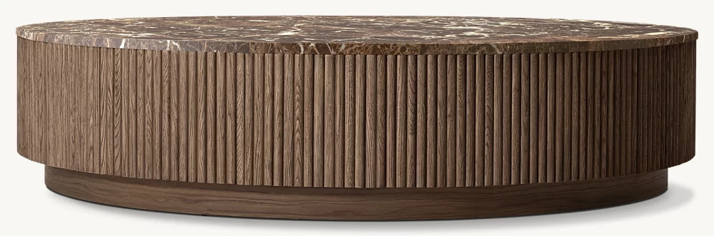 Table basse rond du socle en pierre