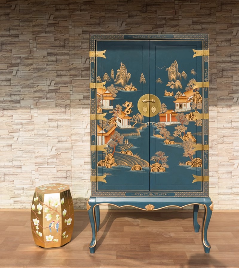 Nouvelle armoire classique chinoise peinte à la main