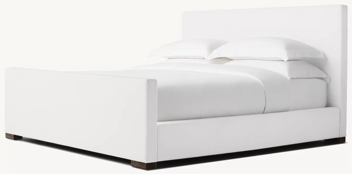 Lit de plate-forme de panneau de tissu avec pied de pied