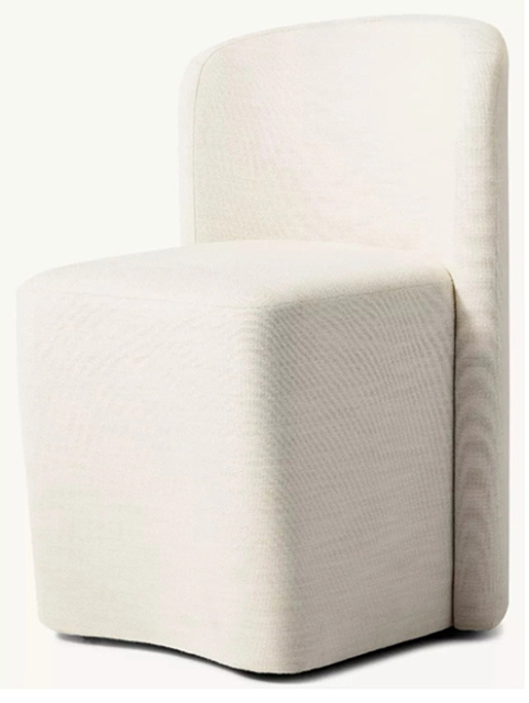 Tissu moderne fauteuil minimaliste en bois massif pour manger