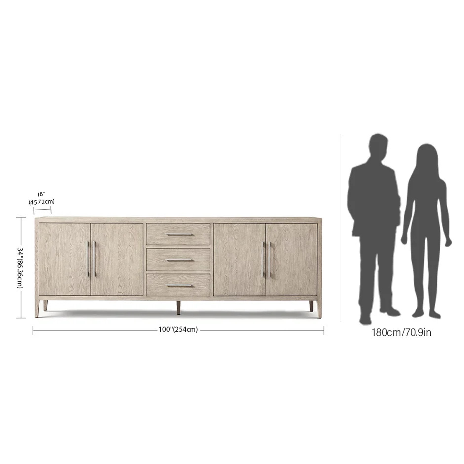 Buffet &agrave; 4 portes avec tiroirs