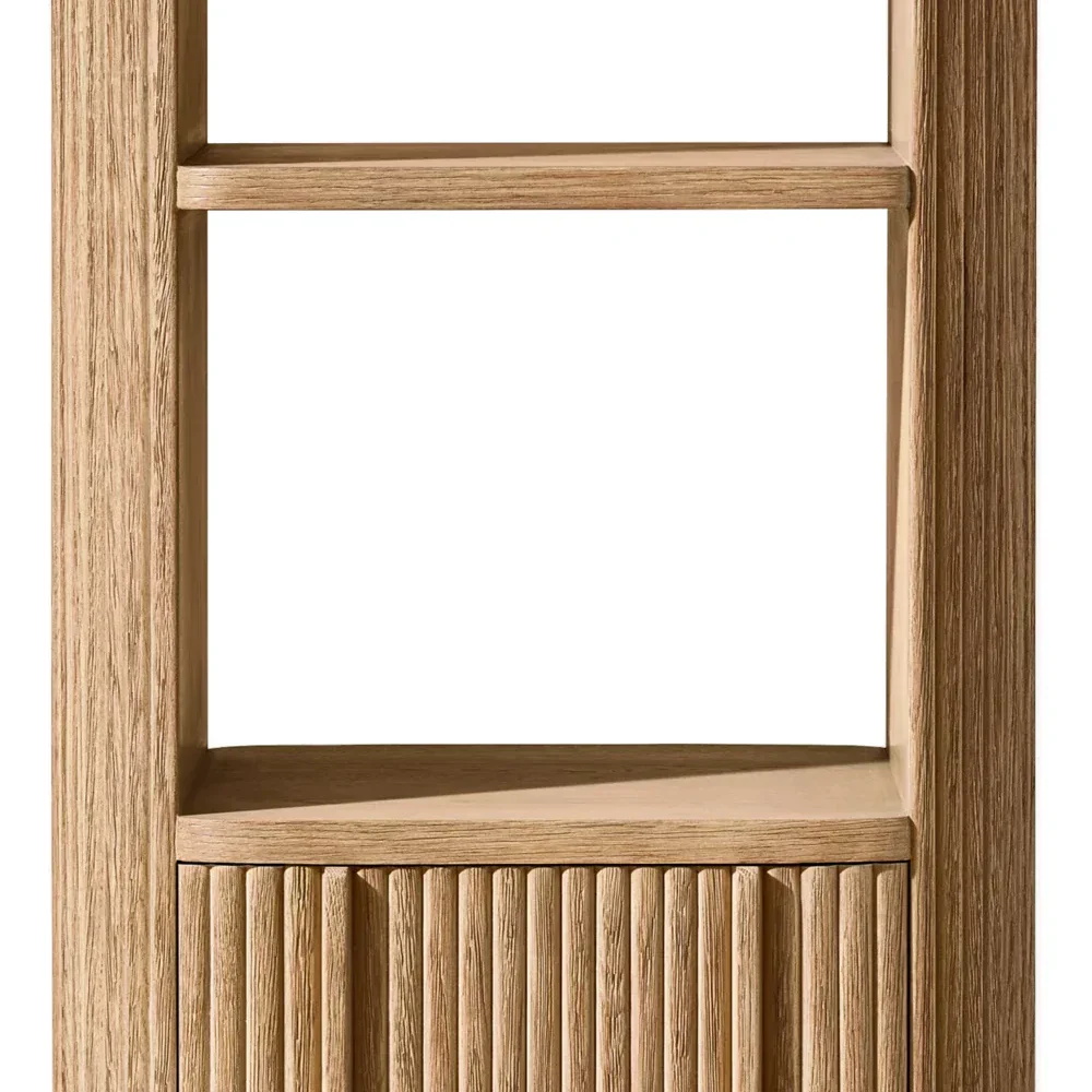 Étagère de rangement unique en bois léger à grain naturel