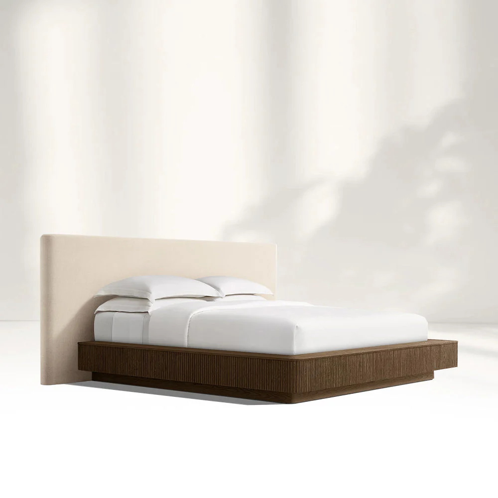 Cadre de lit en bois étendu avec base de tissu