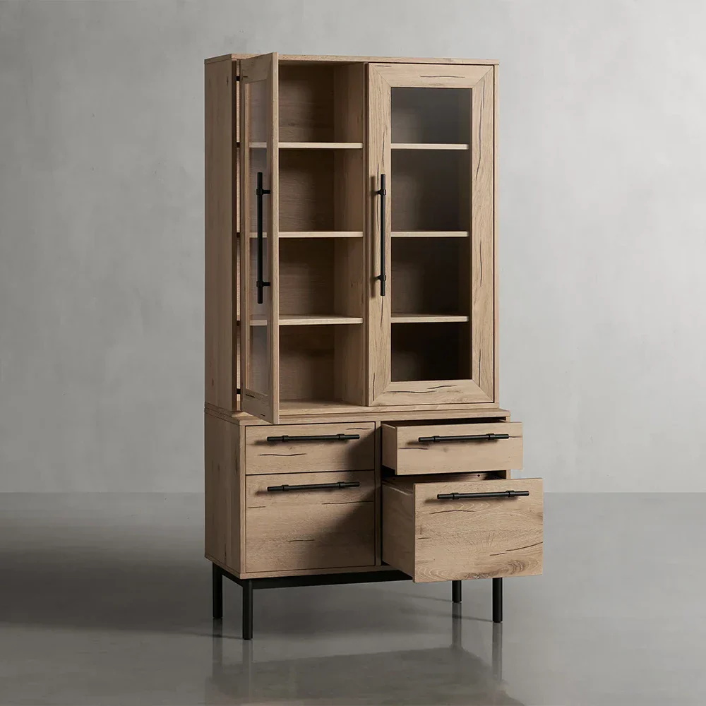 Industriel - Verre de style - Armoire de rangement de porte