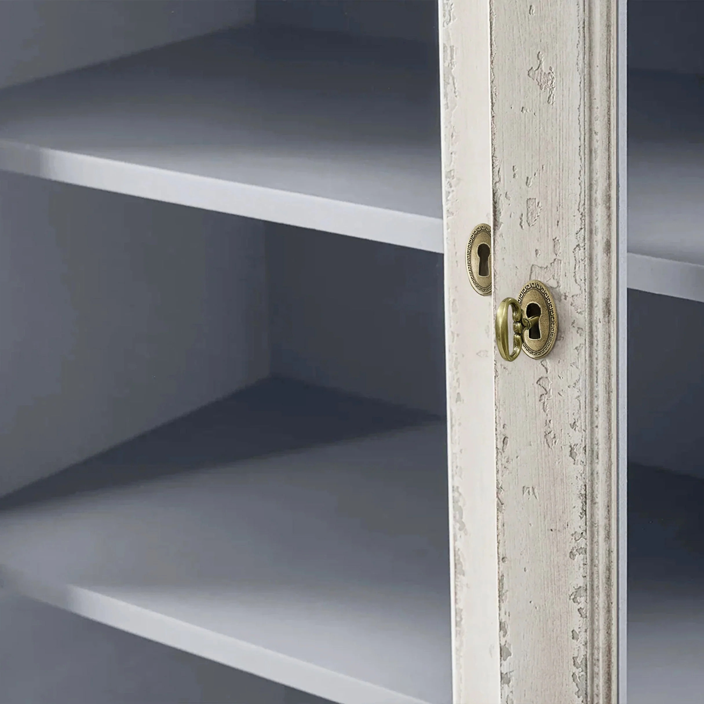 Armoire en verre à arc de sérénité de chêne blanc