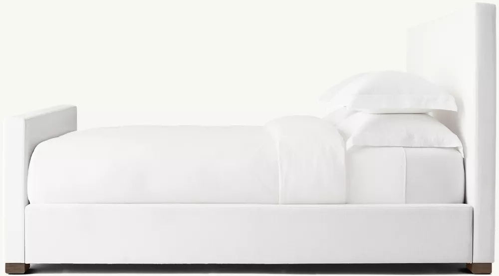 Lit de plate-forme de panneau de tissu avec pied de pied