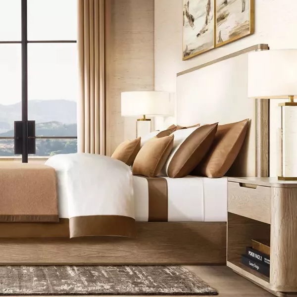 Ensemble de meubles de chambre: un mélange de nature et d'esthétique spatiale minimaliste