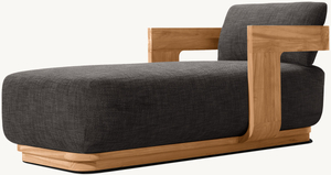 Chaise longue d'extérieur en teck de loisirs