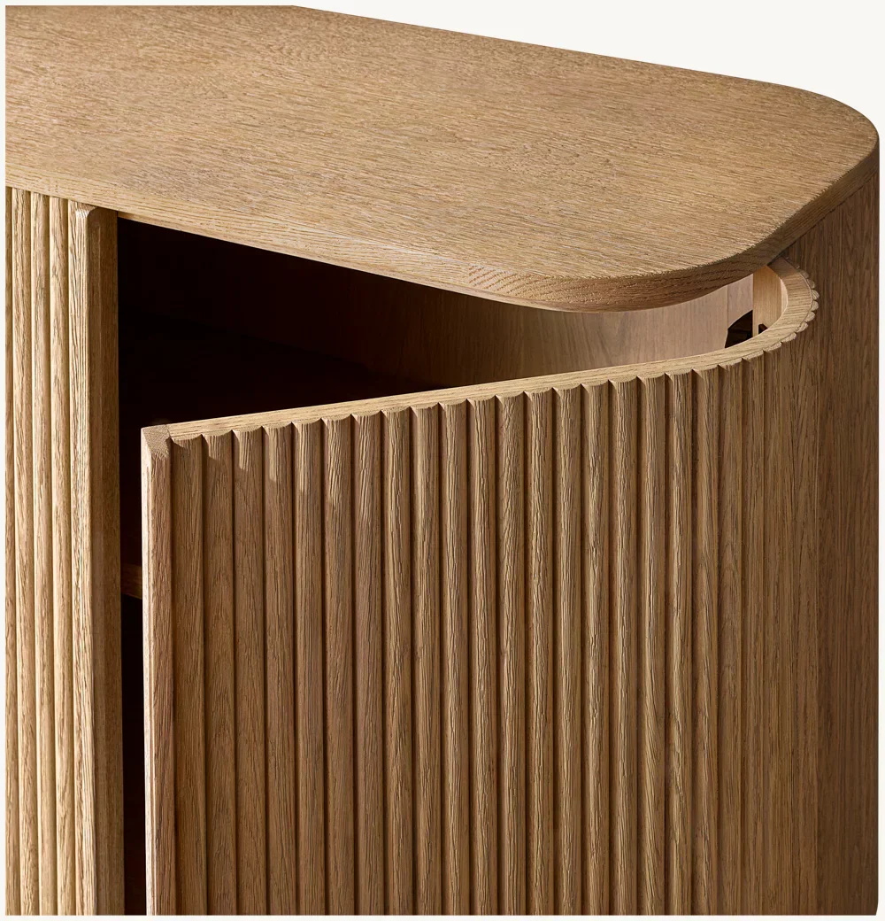 Salon am&eacute;ricain en bois massif en ch&ecirc;ne blanc armoire &agrave; t&eacute;l&eacute;vision