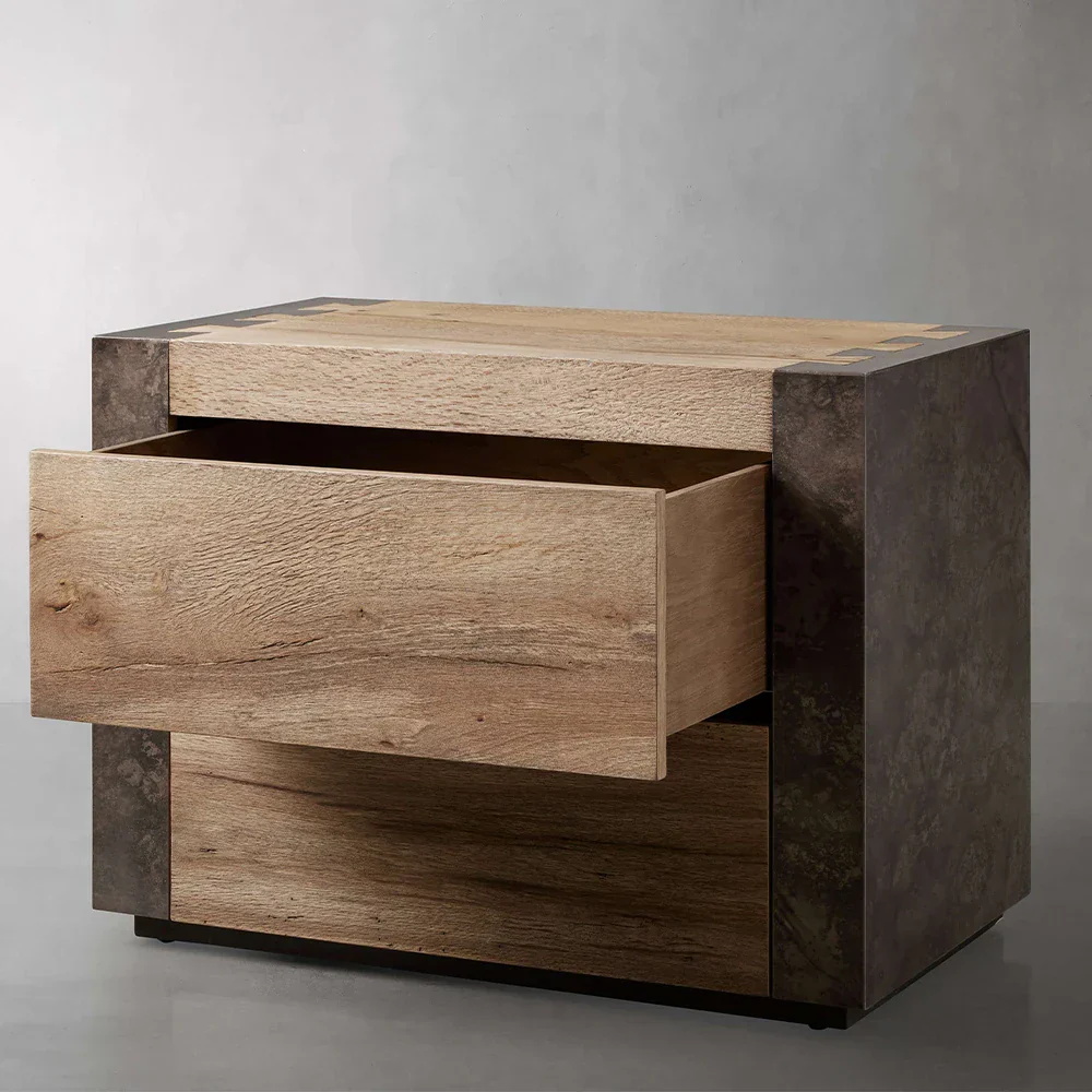 Two - Tone Double - Tiroir Nightstand