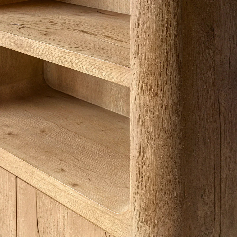 Étagère de rangement en bois inspirée naturelle