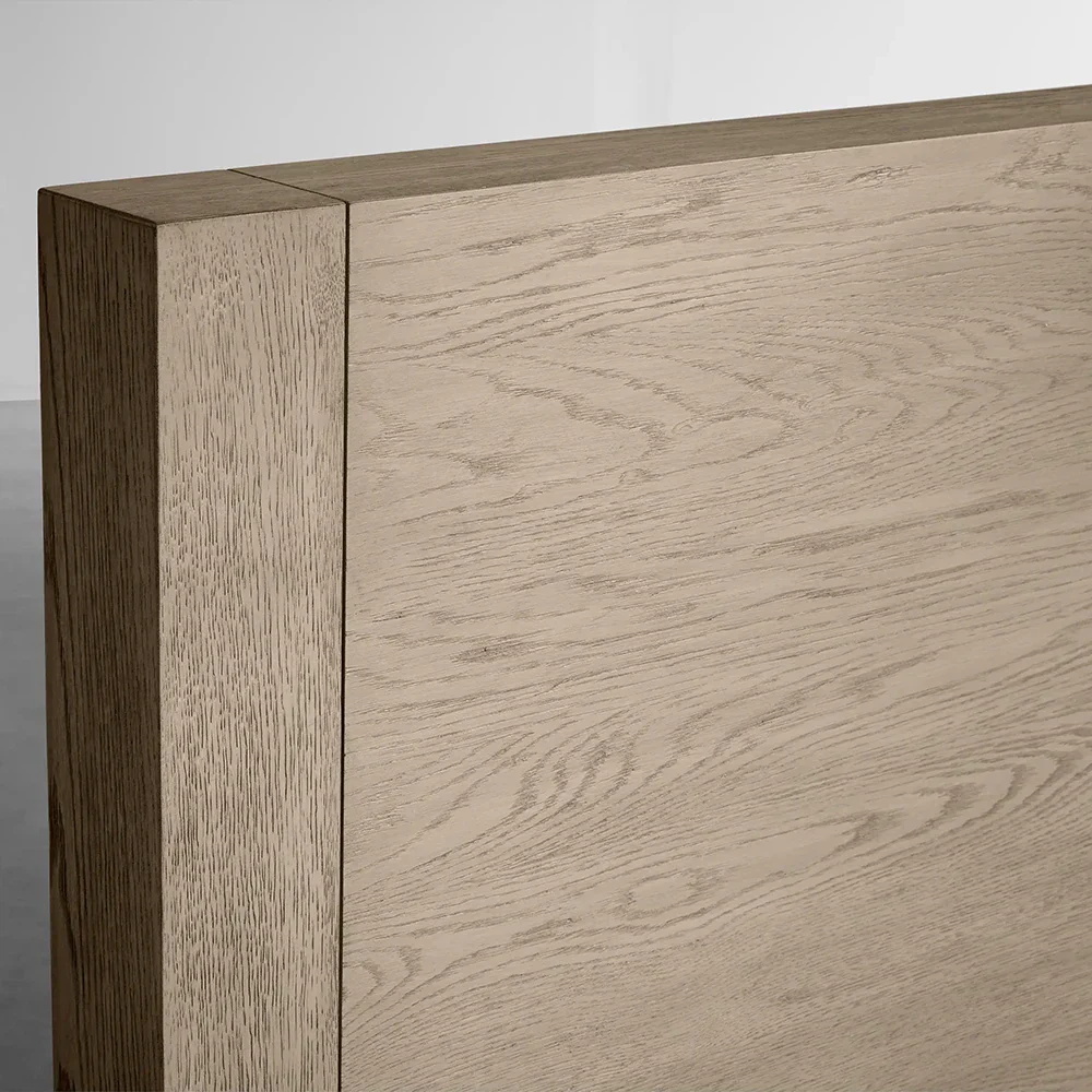 Lit en bois massif en chêne de rangement de style country moderne