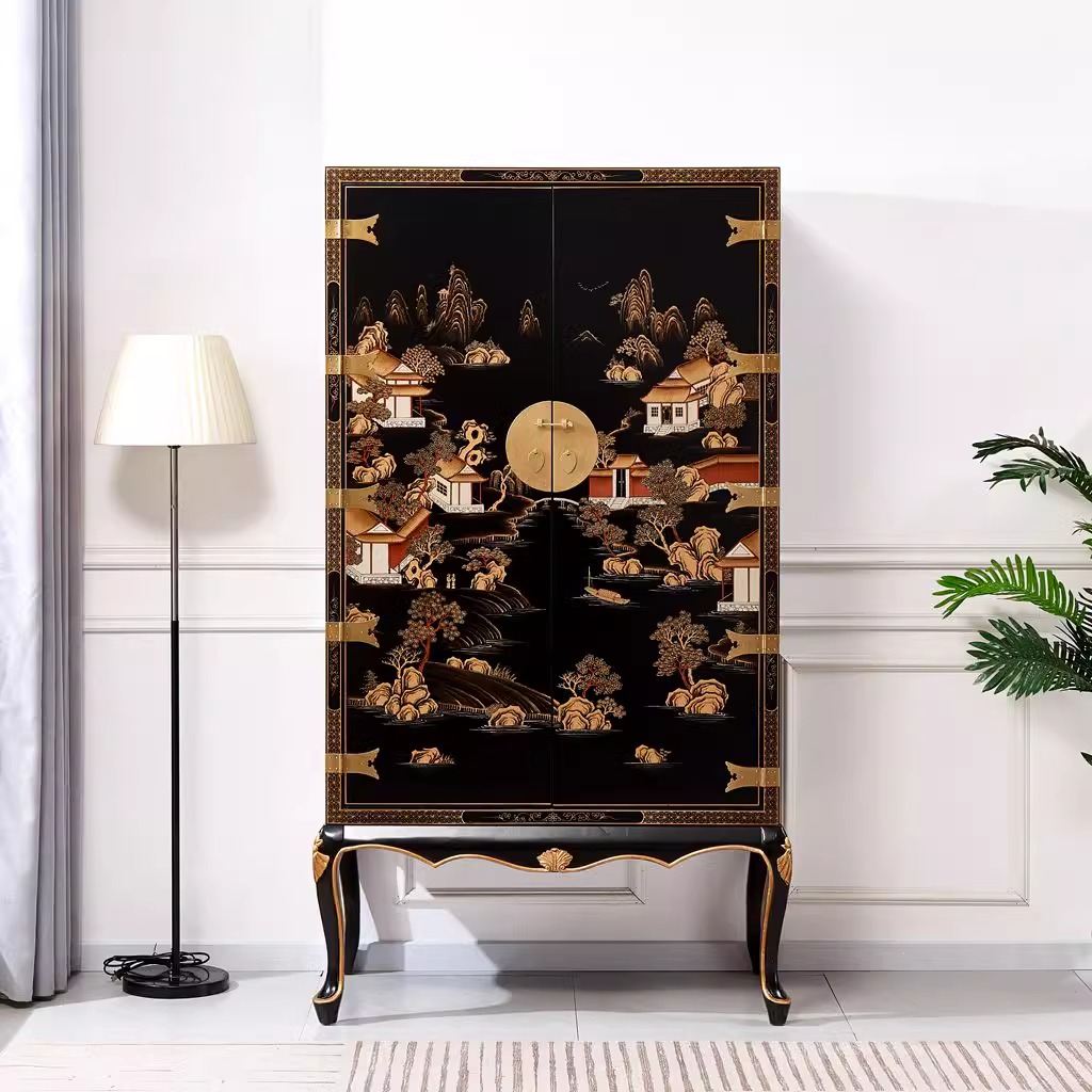 Nouvelle armoire classique chinoise peinte à la main