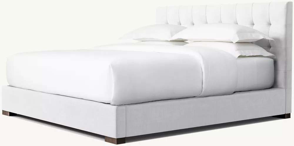  Lit de plate-forme de panneau tufté de boîte en tissu