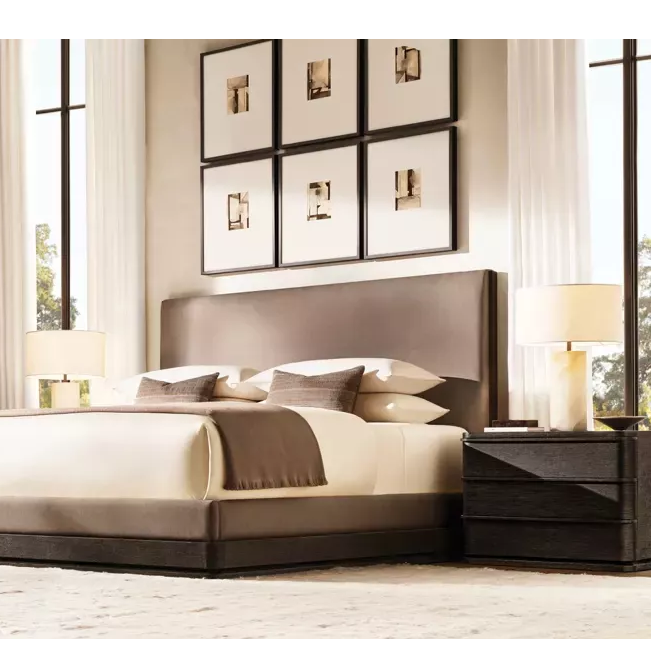 Lit et table de chevet: le système esthétique symbiotique de meubles assortis