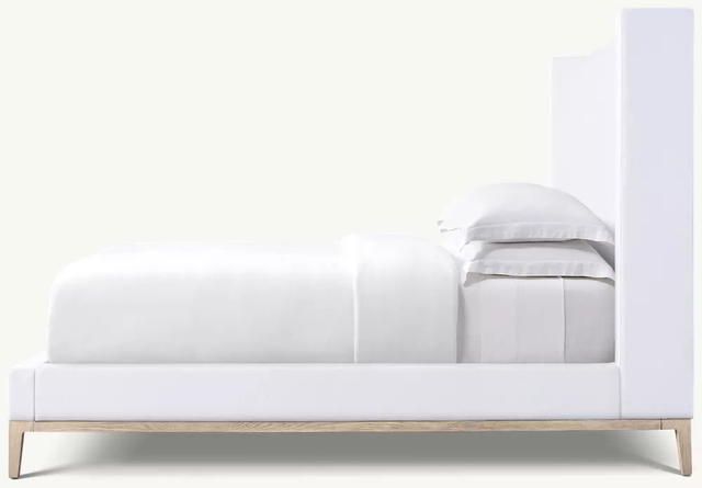  Lit de plate-forme d'abri de tissu - base de chêne