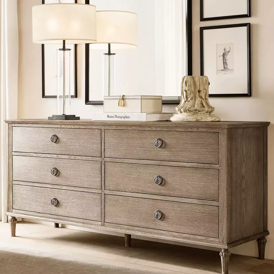  Cabinet de six dessins en chêne: décrivant le nouveau domaine de l'esthétique spatiale avec simplicité