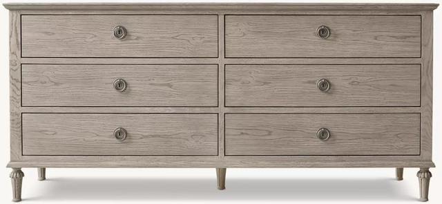 Cabinet en chêne à six tirages