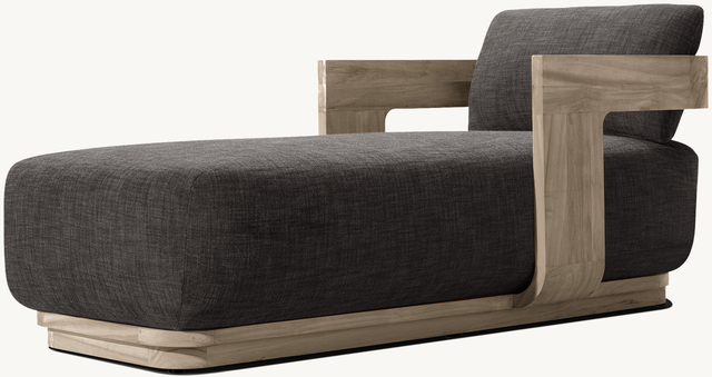 Chaise longue d'extérieur en teck de loisirs