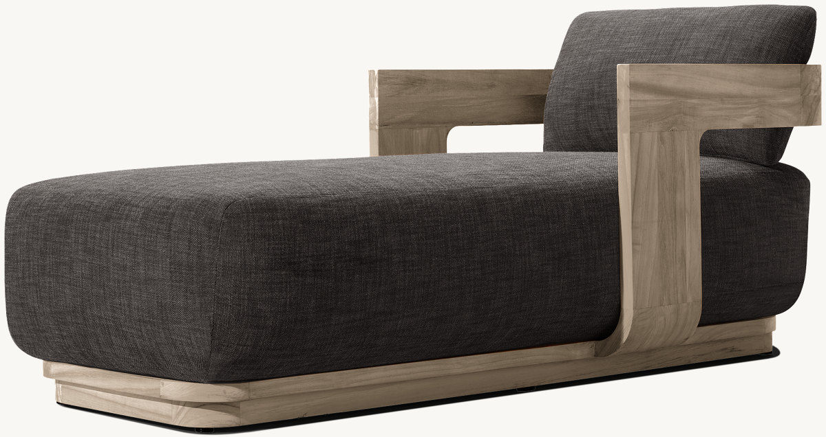 Chaise longue d'extérieur en teck de loisirs