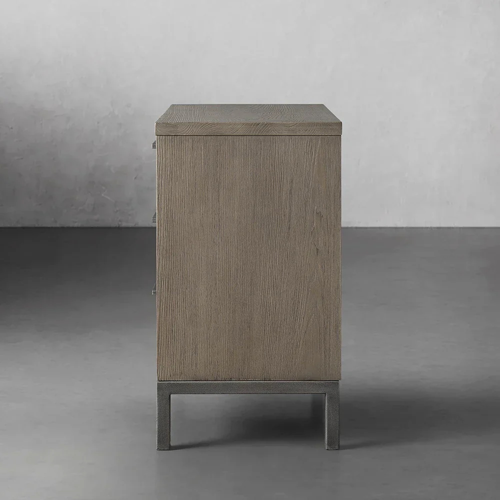Table de chevet de rangement à trois tiroirs pour chambre à coucher moderne