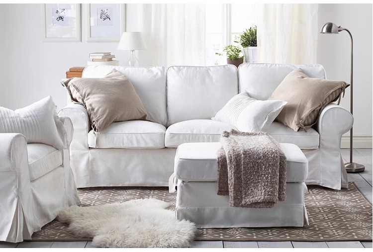 Canapé blanc amovible et lavable