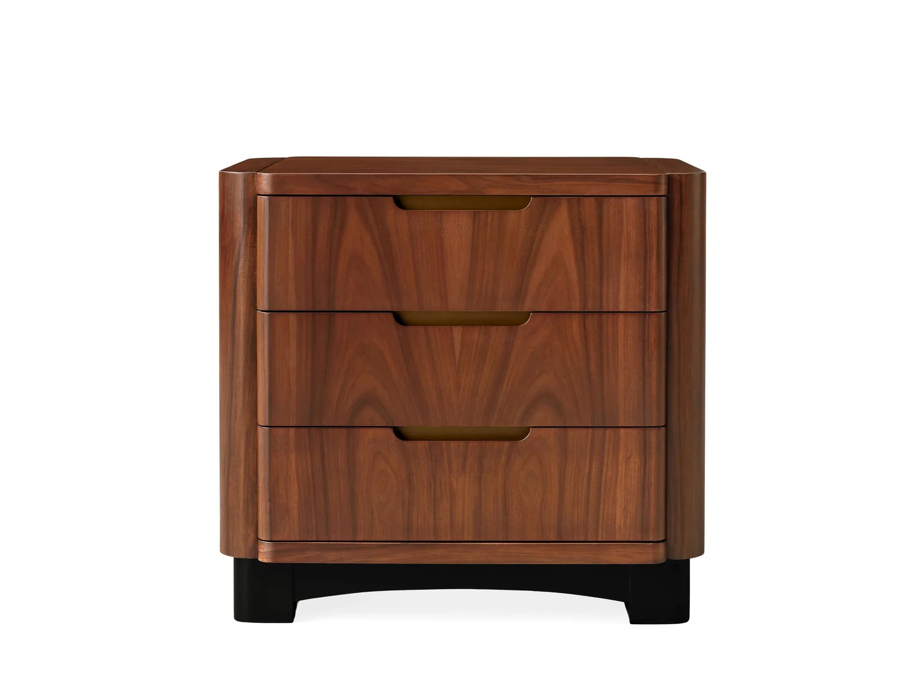 Table de chevet à trois dessins en chêne en chêne en chêne