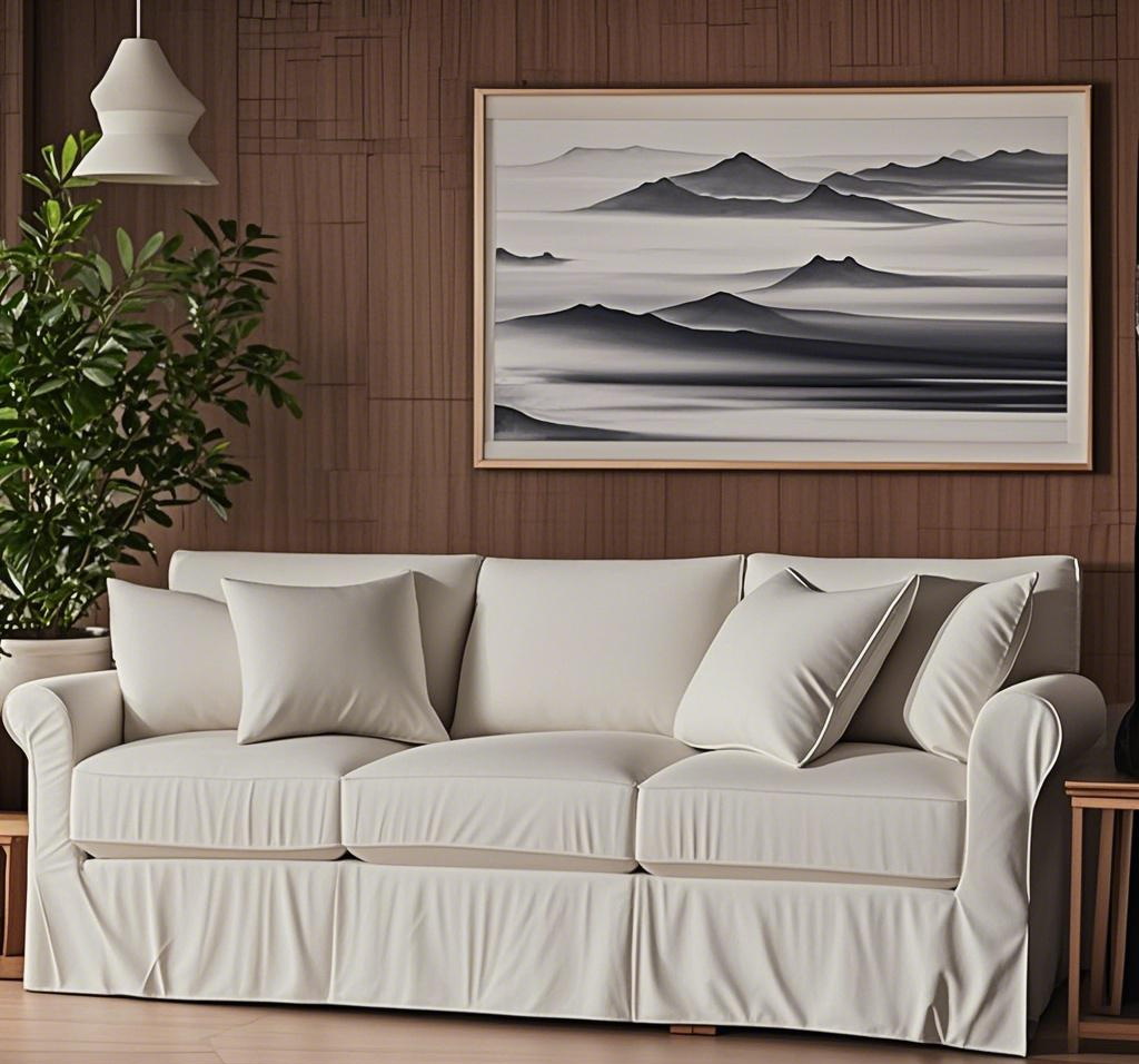 Canapé en tissu lavable en linge