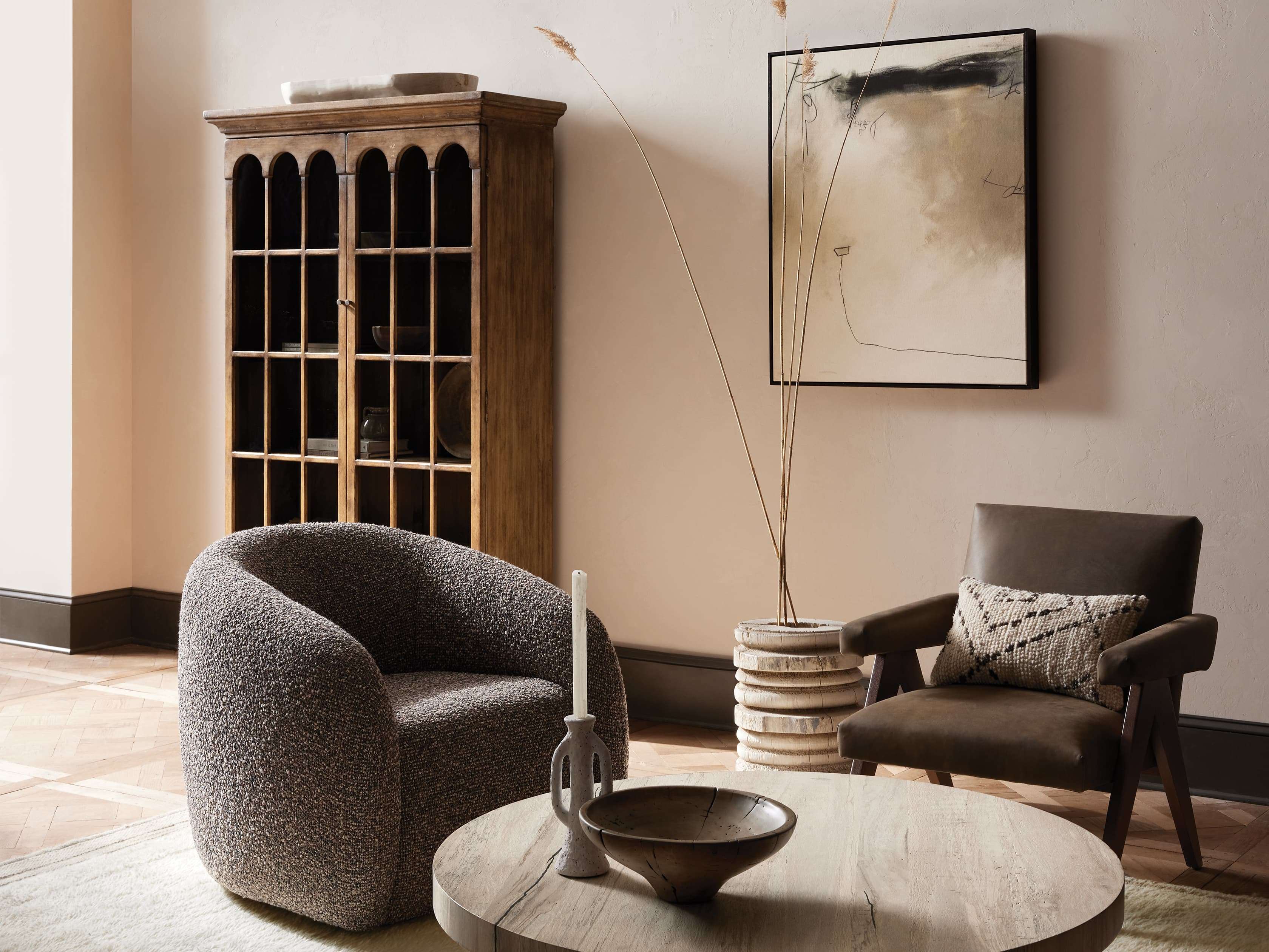 Armoire de rangement de fenêtres en arc classique