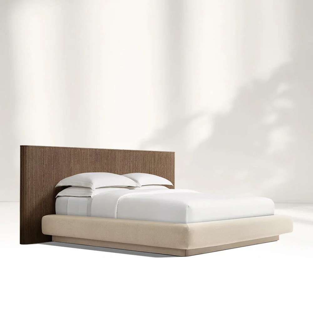 Cadre de lit en bois étendu avec base de tissu