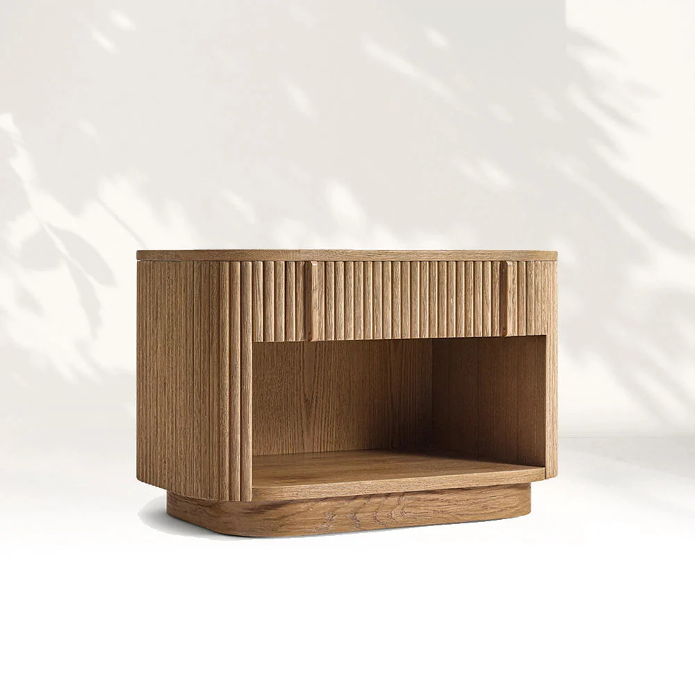 Vertical - Stripted Open - Stake Nightstand