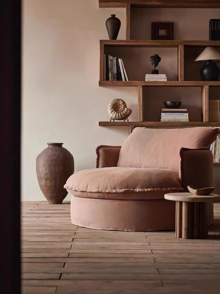 Sofa unique rond détachable et lavable