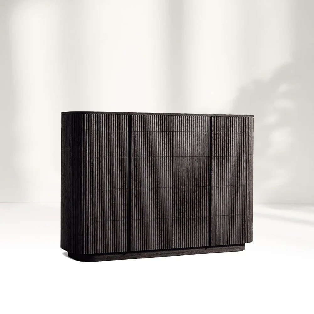 Coffre de tiroirs en bois massif vintage de style américain