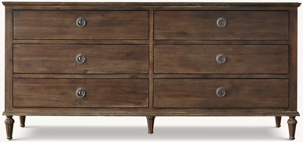 Cabinet en chêne à six tirages