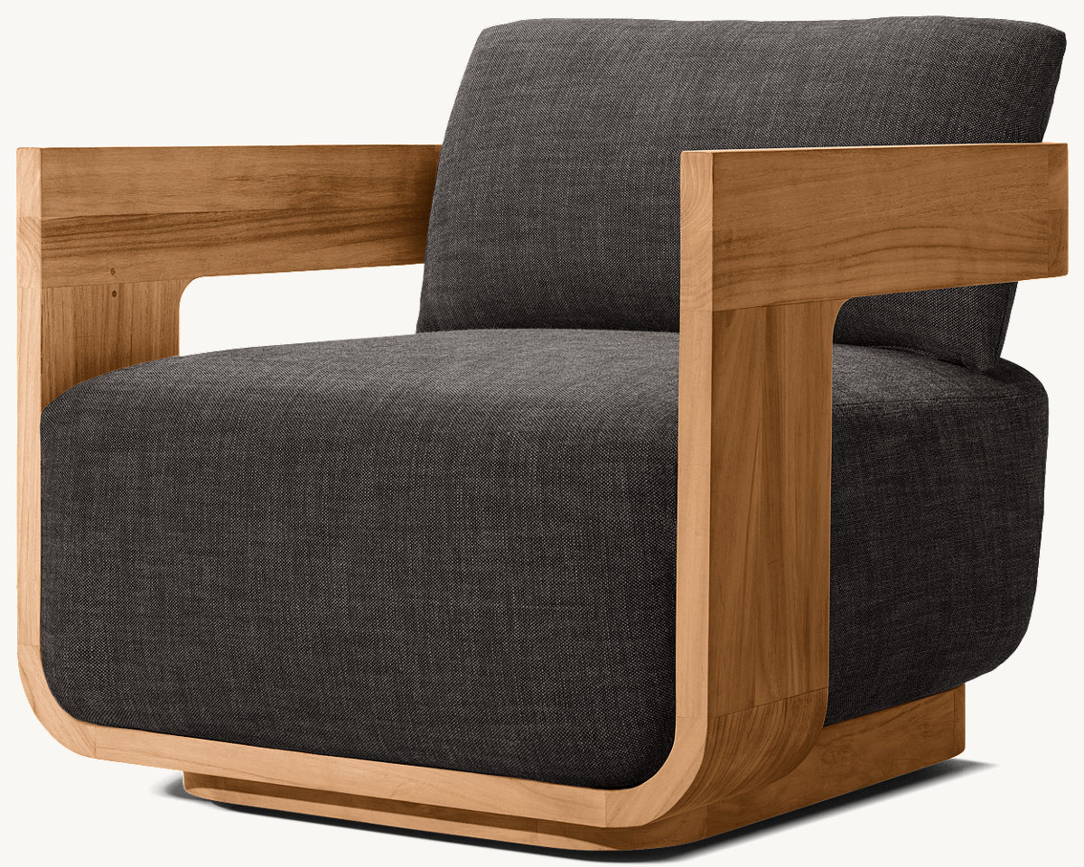 Chaise d'extérieur pour une personne en teck naturel