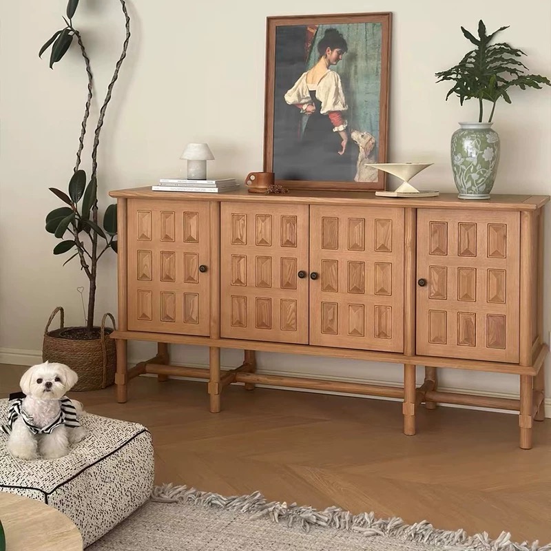 Organisateur de couloir en bois en chêne blanc