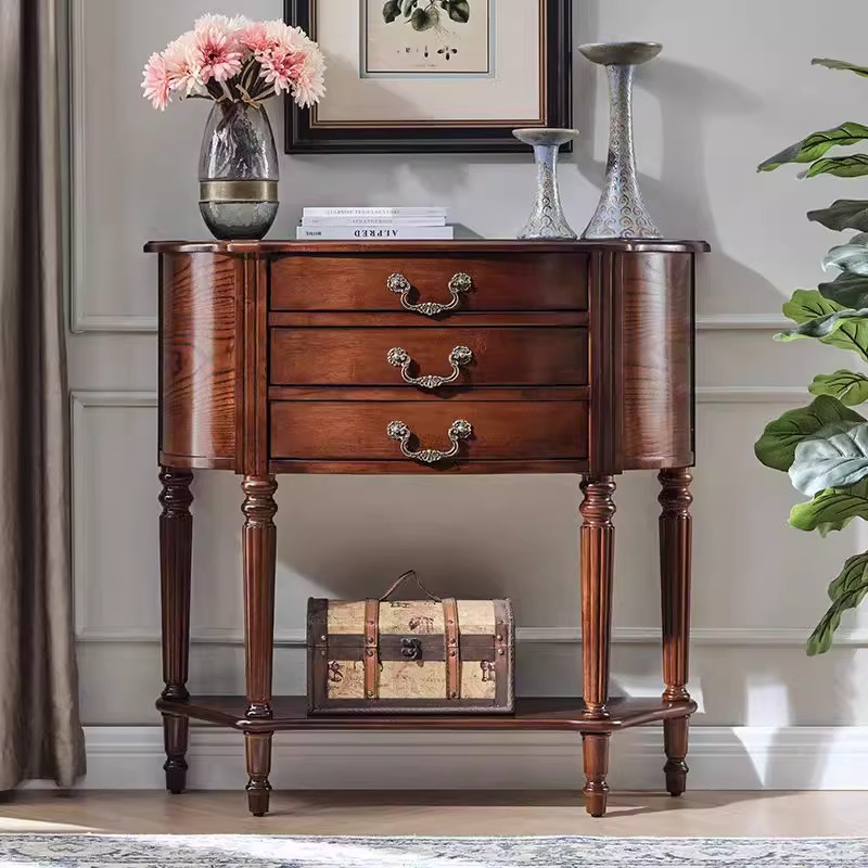 Cabinet d'entrée semi-circulaire rétro de style américain