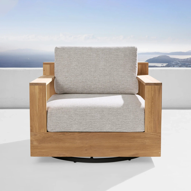 Chaise pivotante d'extérieur en teck