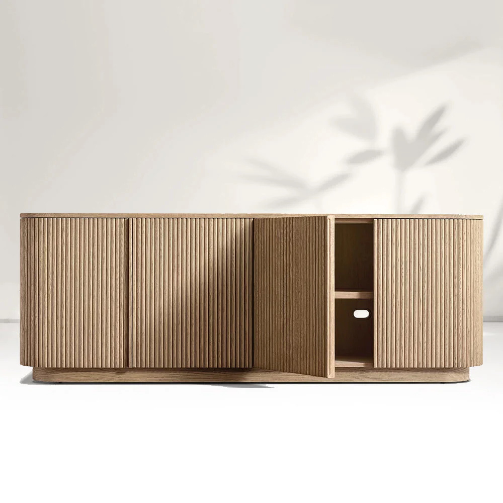 Salon américain en bois massif en chêne blanc armoire à télévision